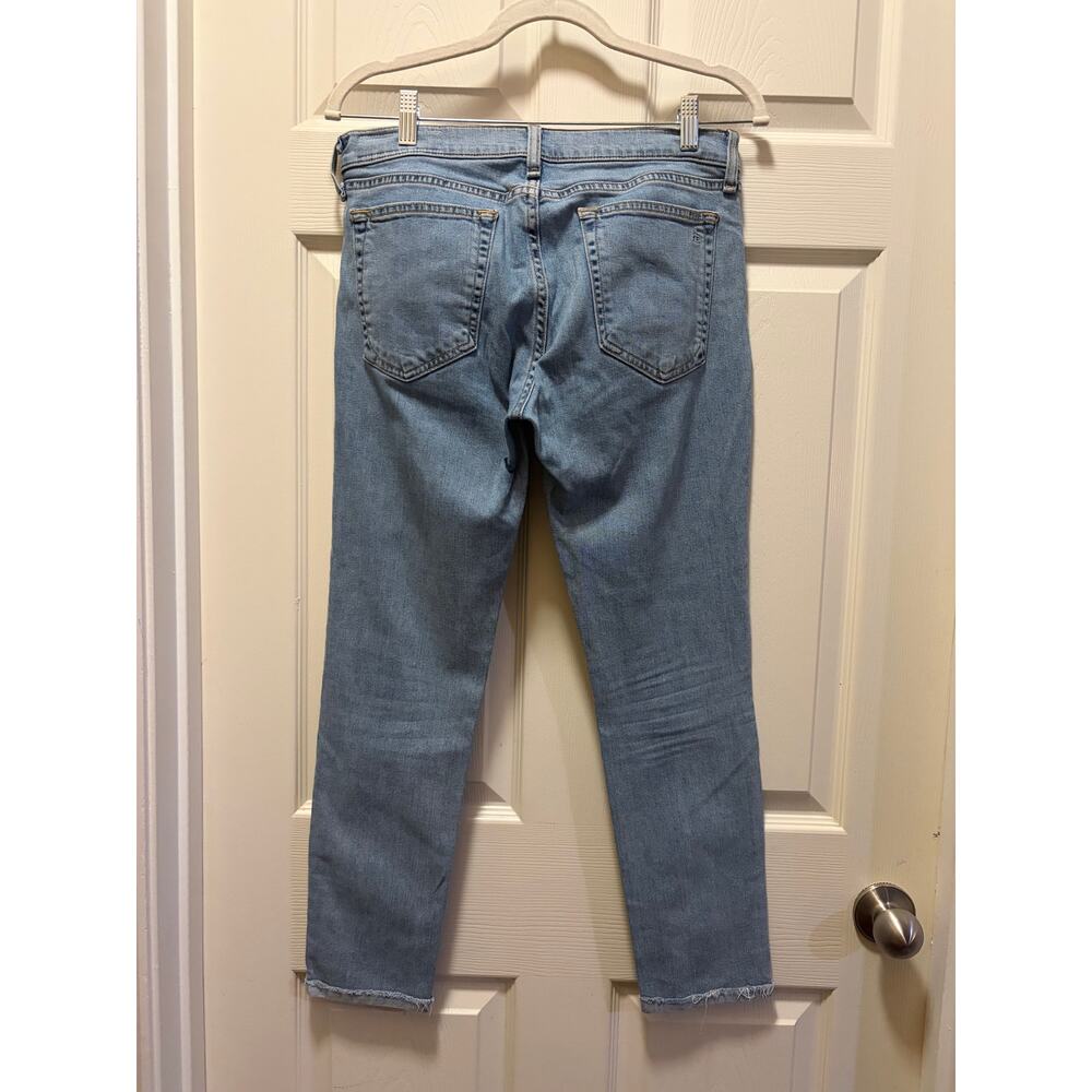 Rag & Bone Dre Capri Jeans Womens 27 Light Wash Raw Hem Cropped Stretch Denim - Picture 9 of 11